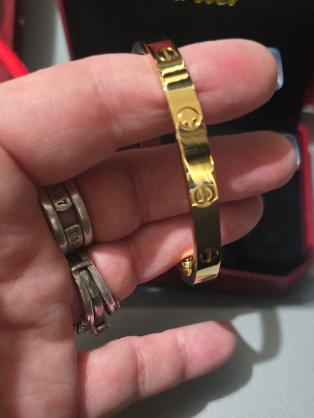 Goldtone Screw Head Bracelet